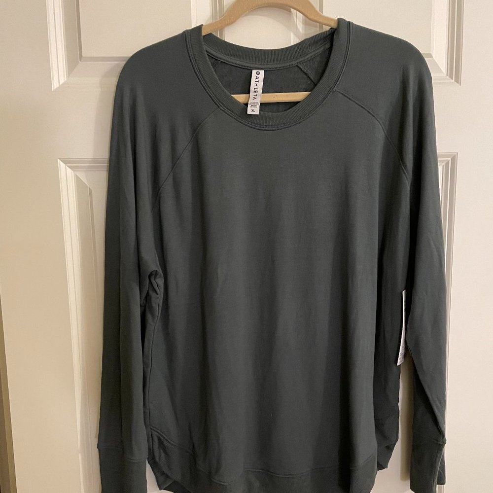 BNWT Athleta Gray Mindset Sweatshirt Women's XL